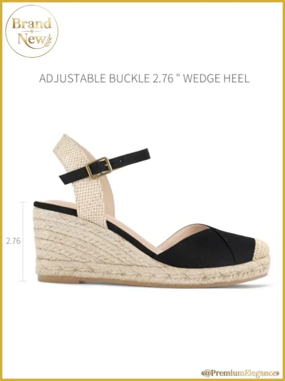 Women's Espadrille Wedge Sandals Closed Toe Platform 2.76
